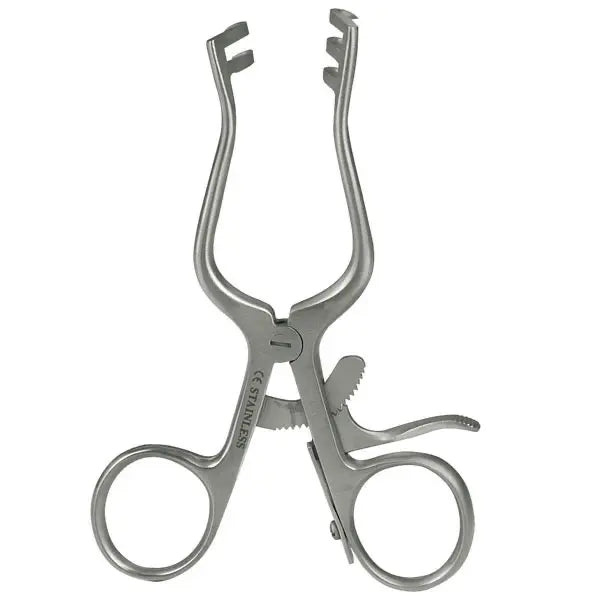 Wundspreizer – stumpf, mit Sperre, silber