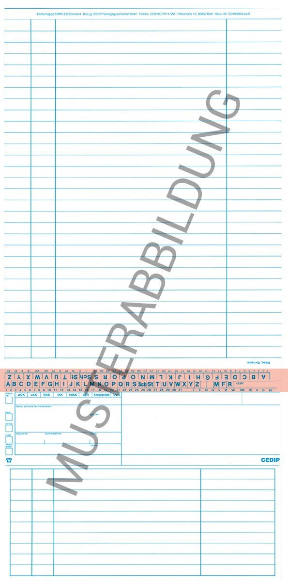 SIMPLEX Karteikarte Standard Allgemein, 250 Stück