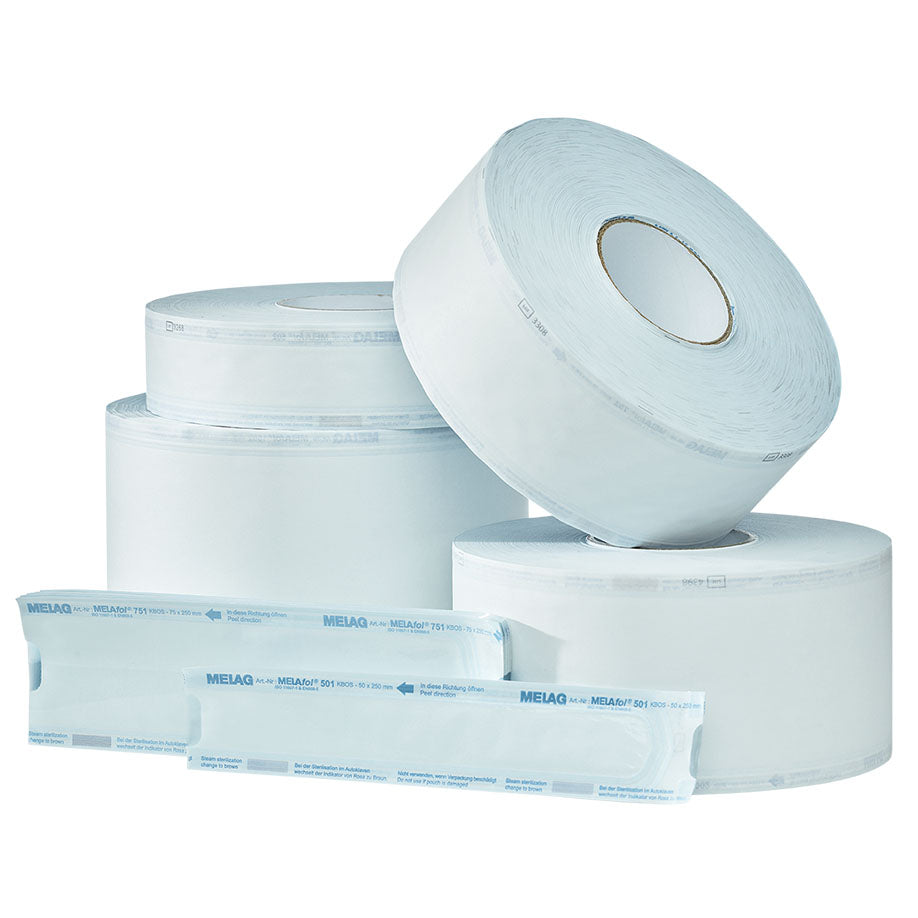 MELAfol+ Sterilisierverpackung – 200 m Rolle, verschiedene Breiten