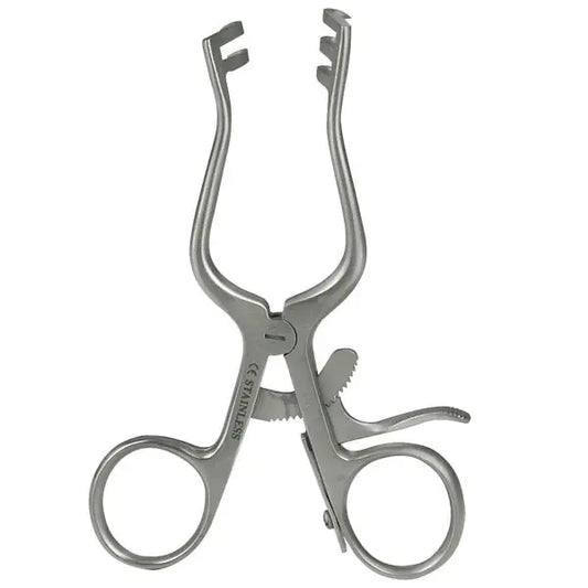 Wundspreizer – stumpf, mit Sperre, silber