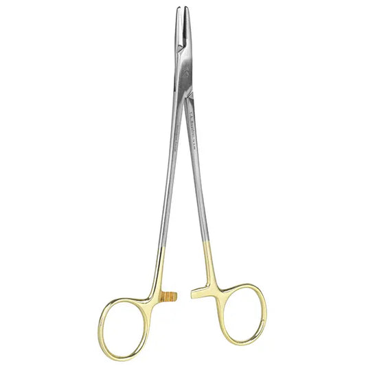 Nadelhalter Mayo-Hegar, Hartmetall, vergoldet, 16/18 cm