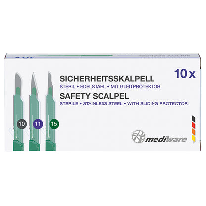 Sicherheitsskalpell mit Schiebeprotektor, versch. Figuren, 10 St.