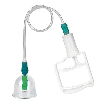 Schröpfgläser-Set aus Kunststoff mit Handpumpe – 18-teilig