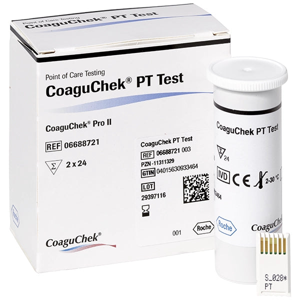 CoaguChek® PT Teststreifen – 2×24 Stk. – für CoaguChek® Pro II