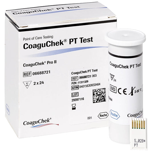 CoaguChek® PT Teststreifen – 2×24 Stk. – für CoaguChek® Pro II