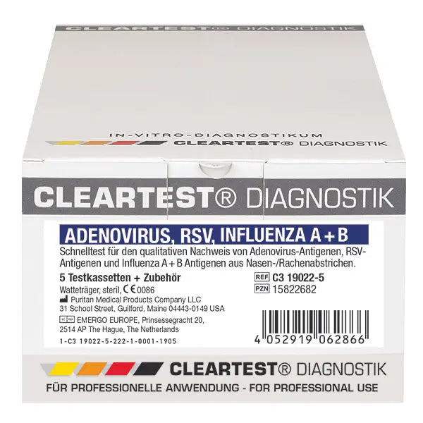 ClearTest® Adeno, RSV, Influenza A+B Schnelltest