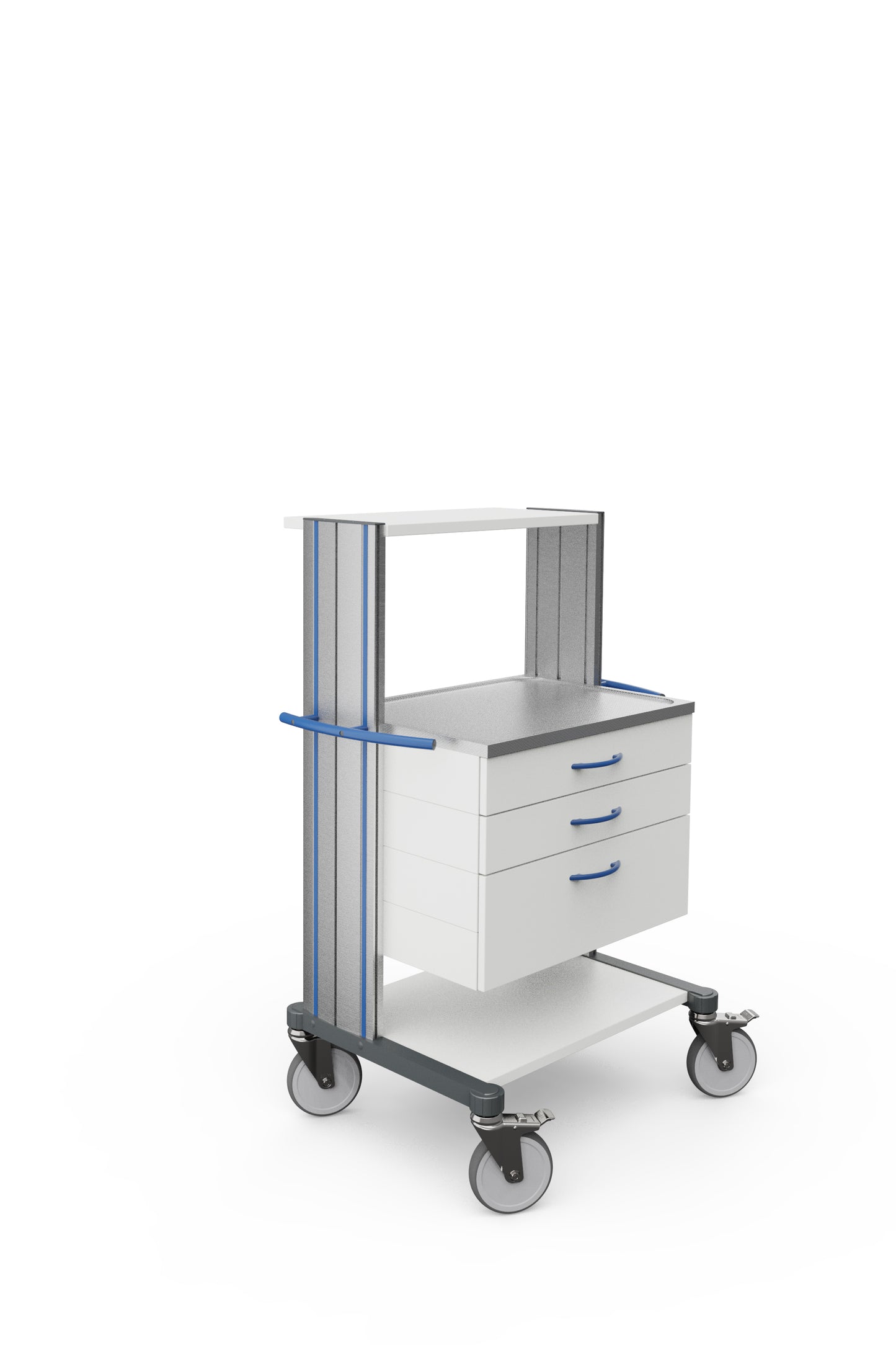 Haeberle Notfallwagen Metall weiß, 2 Schubladen