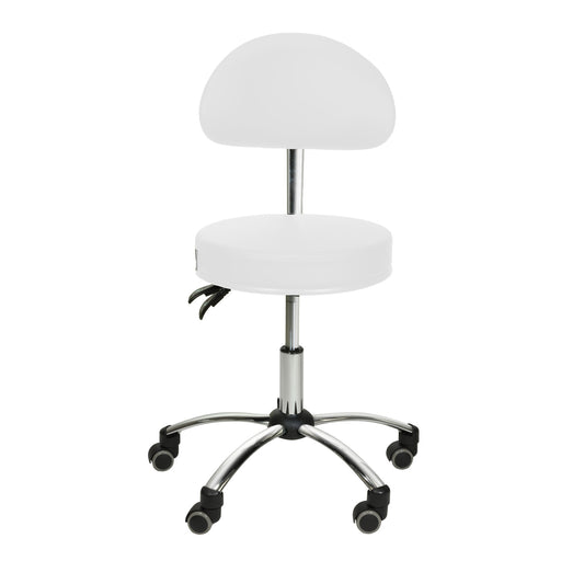 Rollhocker mit Rückenlehne & Wippmechanik