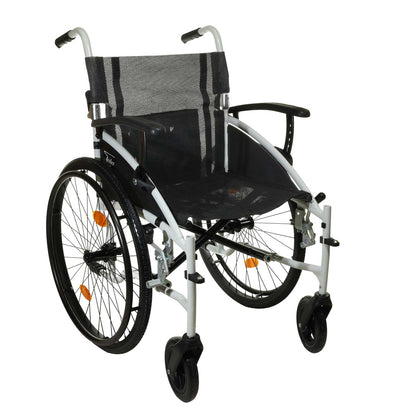 Leichtrollstuhl faltbar mit höhenverstellbaren Armlehnen