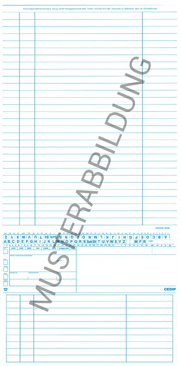 SIMPLEX Karteikarte Standard Allgemein, 250 Stück
