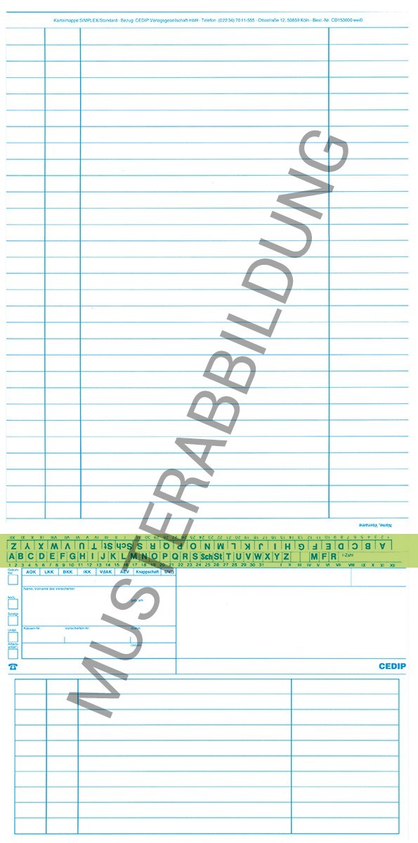 SIMPLEX Karteikarte Standard Allgemein, 250 Stück