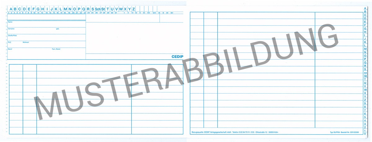 SUPRA Karteimappe Irisdiagnose, DIN A5, 250 Stück