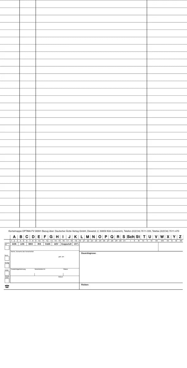 OPTIMA Karteimappe, gefaltet, 250 Stück