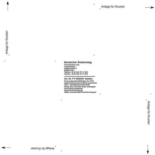 KVK Personalienfeld Etiketten, 80 × 47 mm