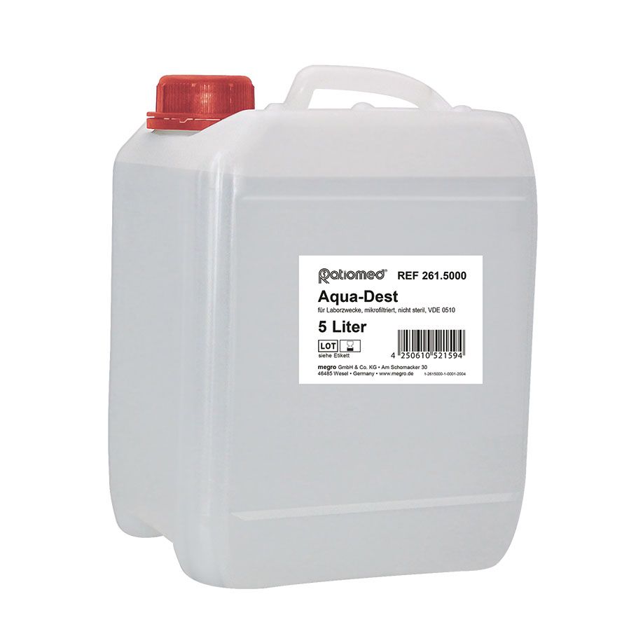 Aqua Dest Laborwasser mit Schraubverschluss