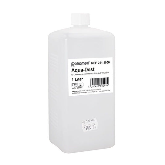 Aqua Dest Laborwasser mit Schraubverschluss
