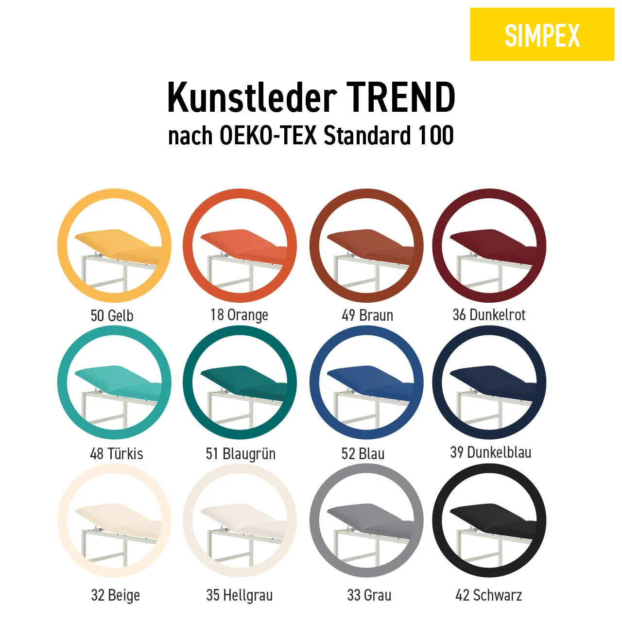 Simpex Herkules Classic Schwerlastliege, 80 cm