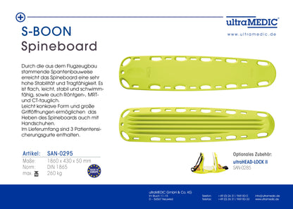 Spineboard S-BOON mit Begurtung