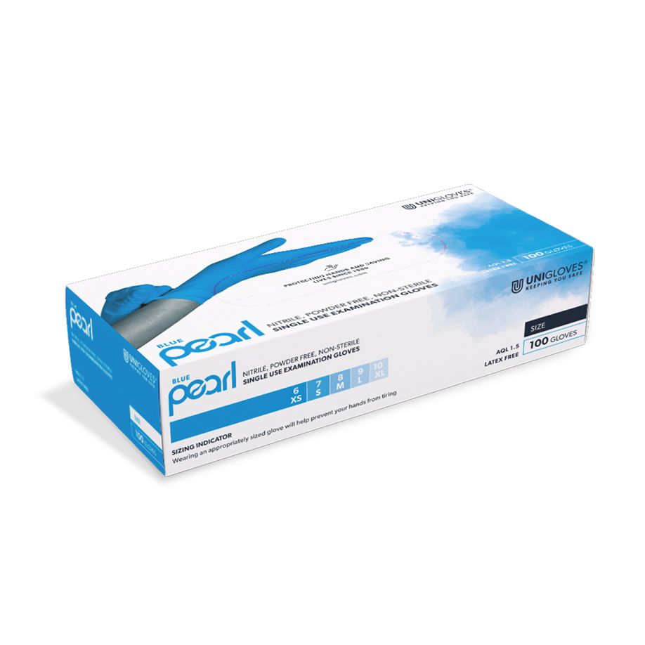 Unigloves Blue Pearl Nitril-Untersuchungshandschuhe