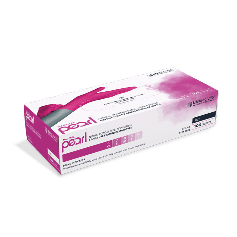 Unigloves Magenta Pearl Nitril-Untersuchungshandschuhe