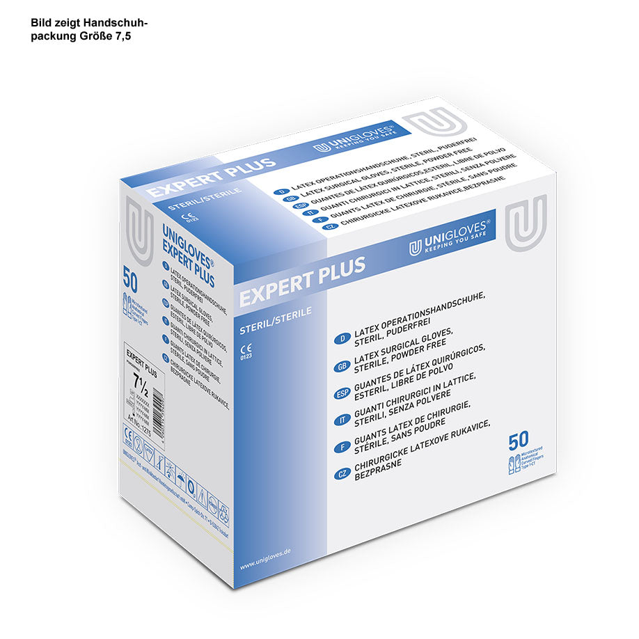 Unigloves Expert Plus Latex OP-Handschuhe, 50 Stück